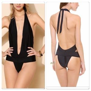 NWT, 6 Shore Road, Black Exposed Hip Swimsuit